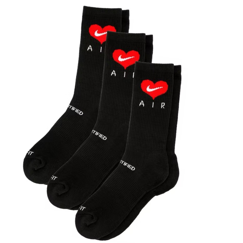 Nike X Drake Certified Lover Boy CLB Heart Swoosh Logo Socks 3PK